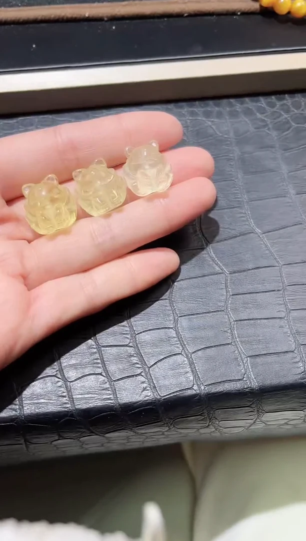未镶嵌手链水晶76号黄水晶炸毛九尾单颗配件