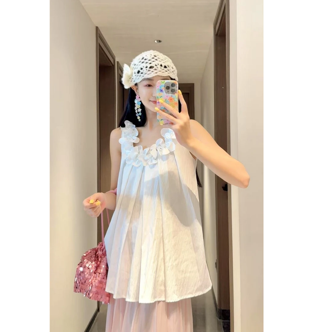 【苏黎白月光】重工立体花朵 上衣 8743#