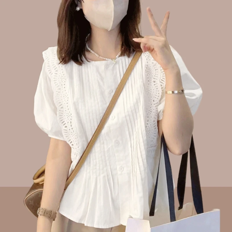 泡泡袖短袖气质女装2025夏季新款法式洋气时髦高级感百搭潮流