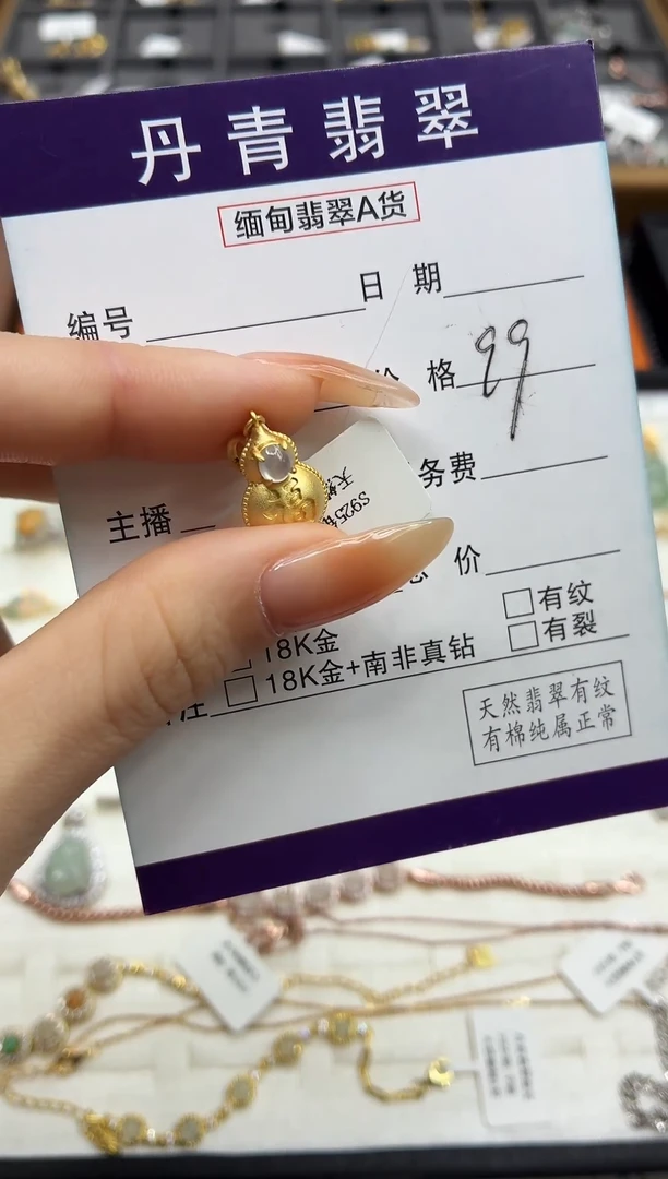 颈饰银S925镶嵌翡翠111