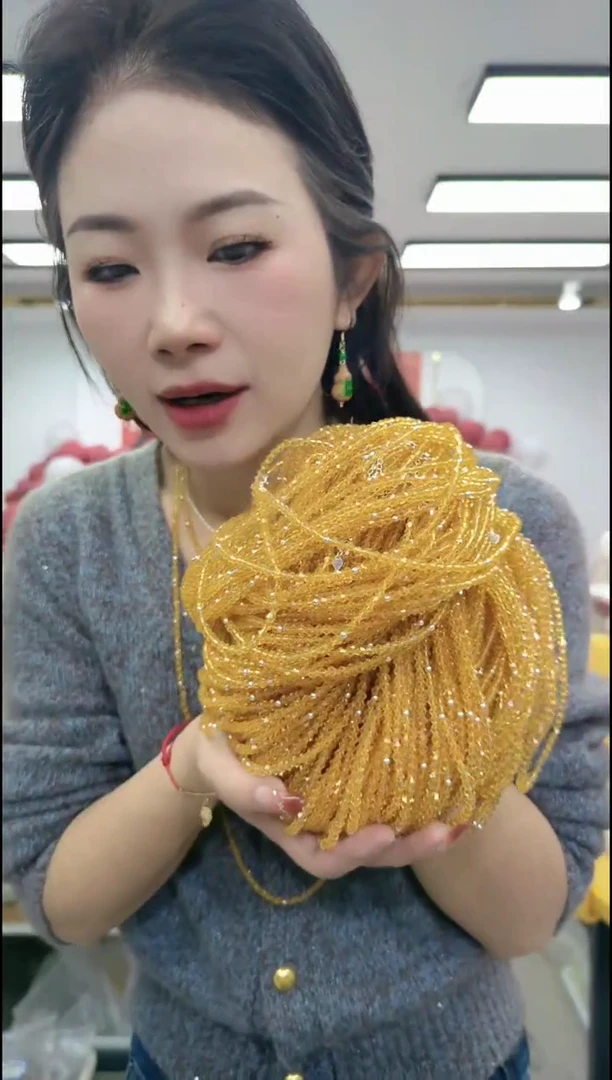 【闪购商品】水晶颈饰合金1303黄水晶项链