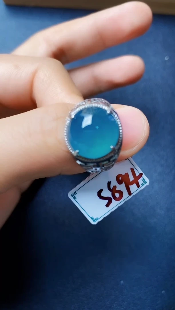 银S925镶嵌戒指翡翠2222222