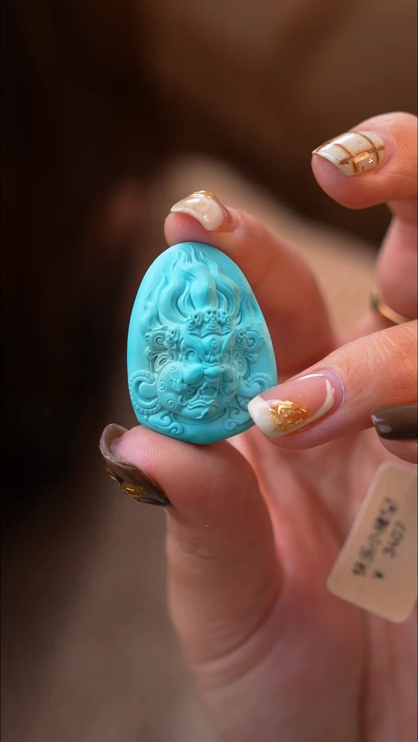 未镶嵌绿松石设计款李飞虎大黑天