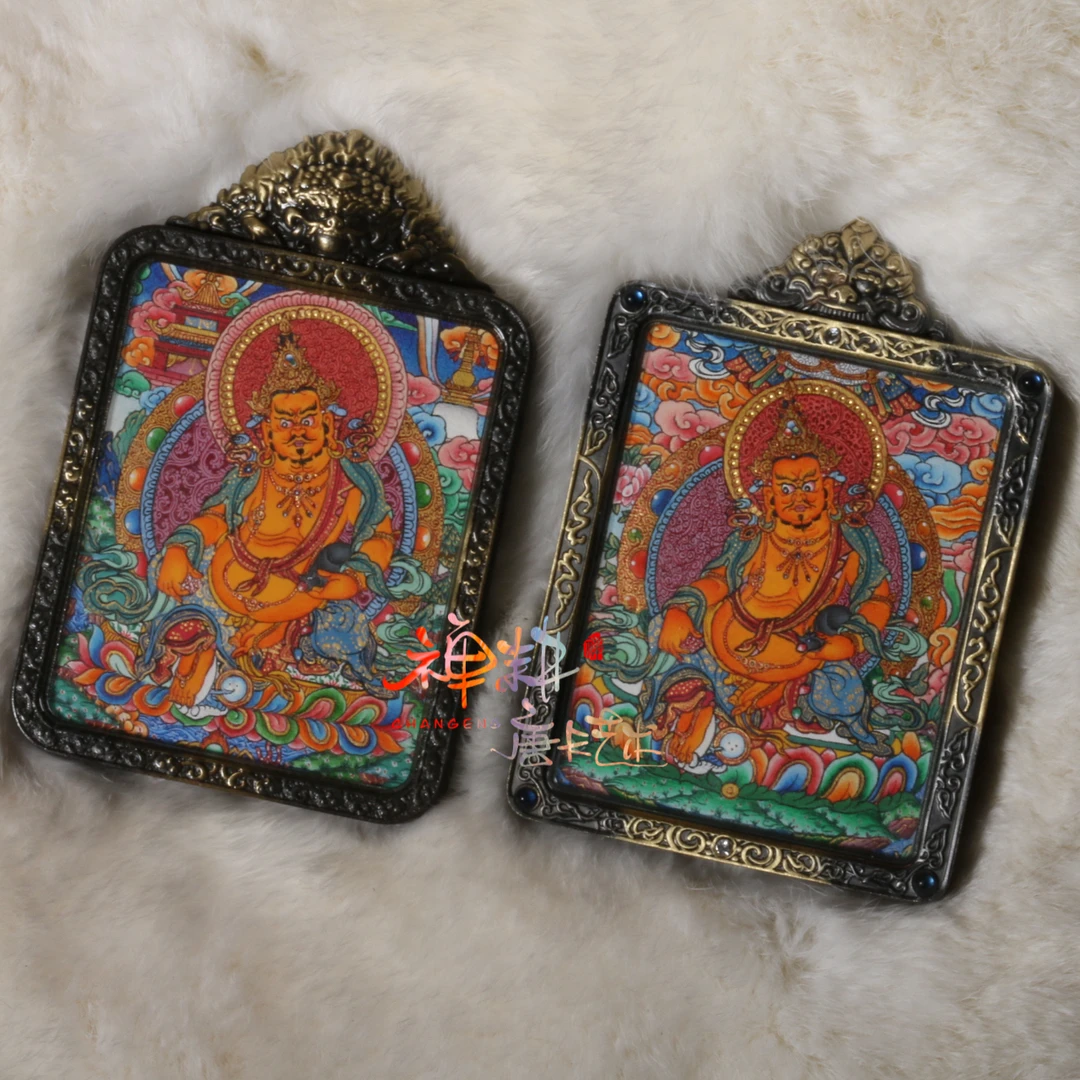 热贡随身微唐彩唐勉唐黄C方形吊坠 矿料布本民族风 多样性发其一