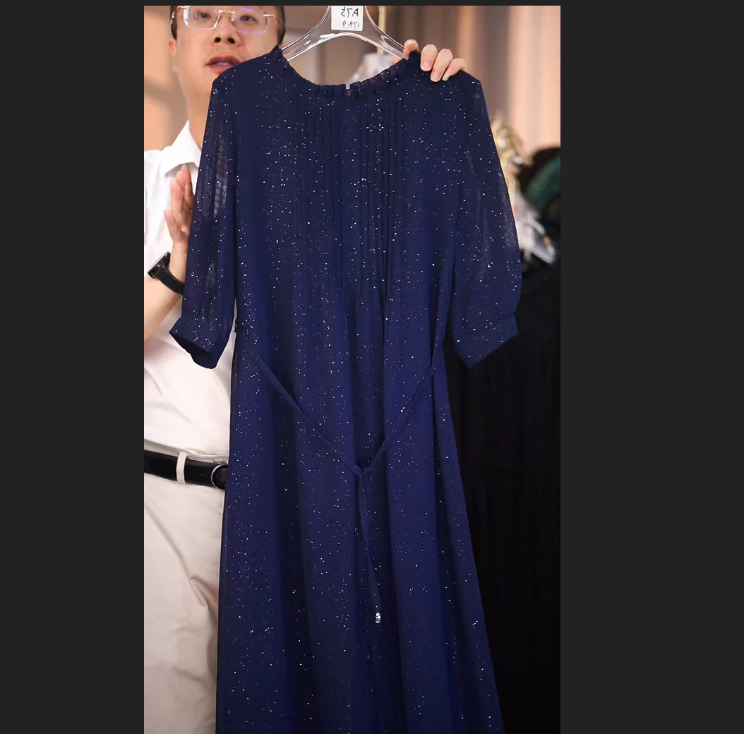 C59蓝色ZW1宽松连衣裙女装连衣裙显瘦长款