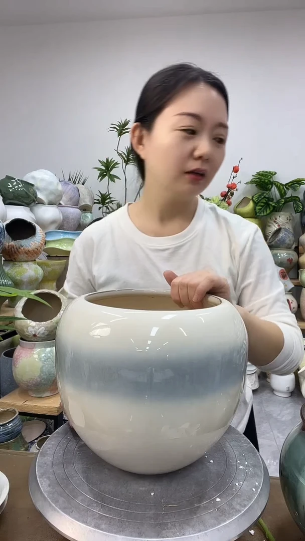 9.6陶瓷花盆直播链接高.    21  口17