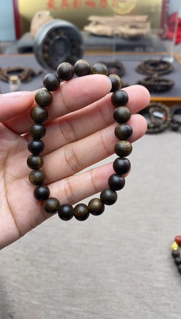 【闪购商品】沉香手串越南顺化玉化紫棋楠08 沉水 素圈
