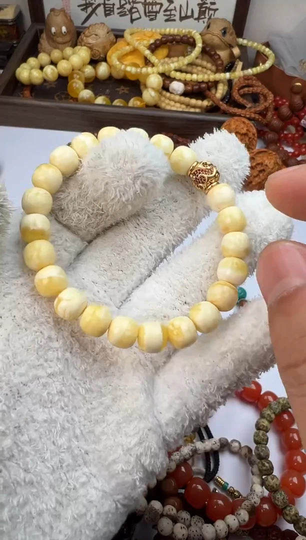手串蜜蜡未镶嵌蜜蜡手串带宝