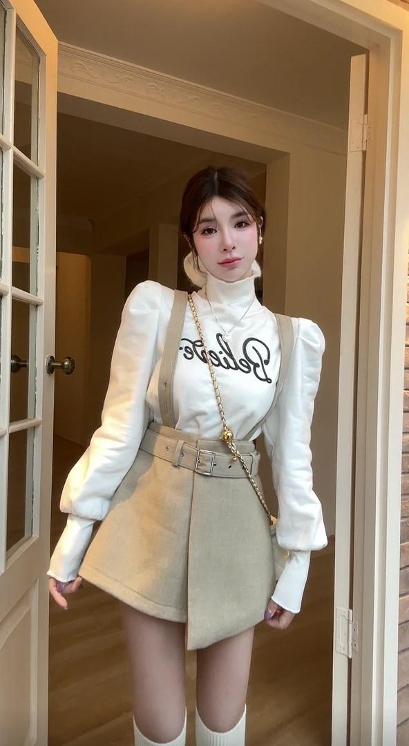 【HuiHui】韩国东大门休闲百搭韩版休闲裤背带裙（A1577）