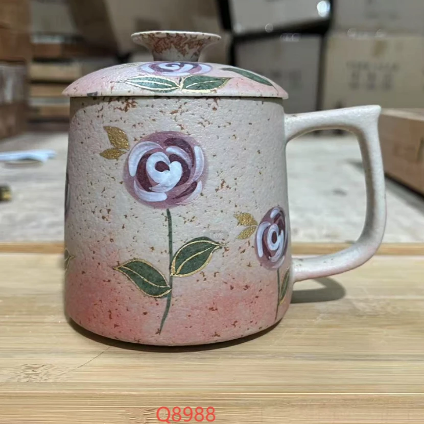 【斋居】玫瑰办公把杯（斋居底款）（Q8988）