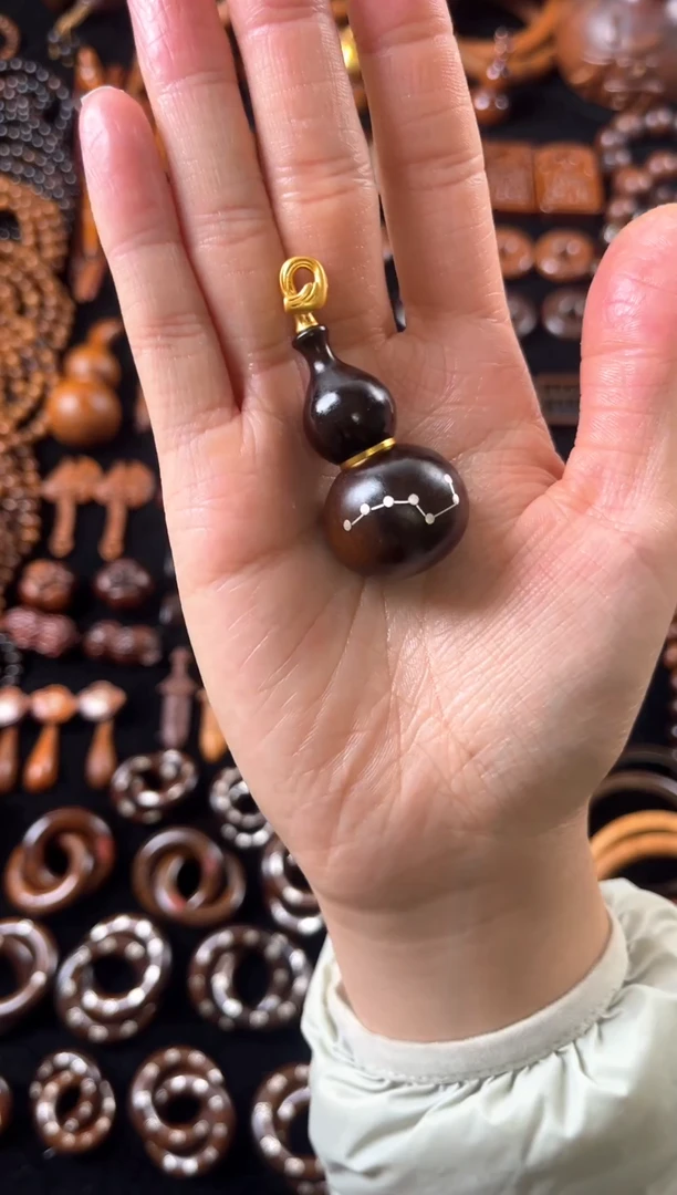 枣木雷击枣木玉化七星镶银葫芦