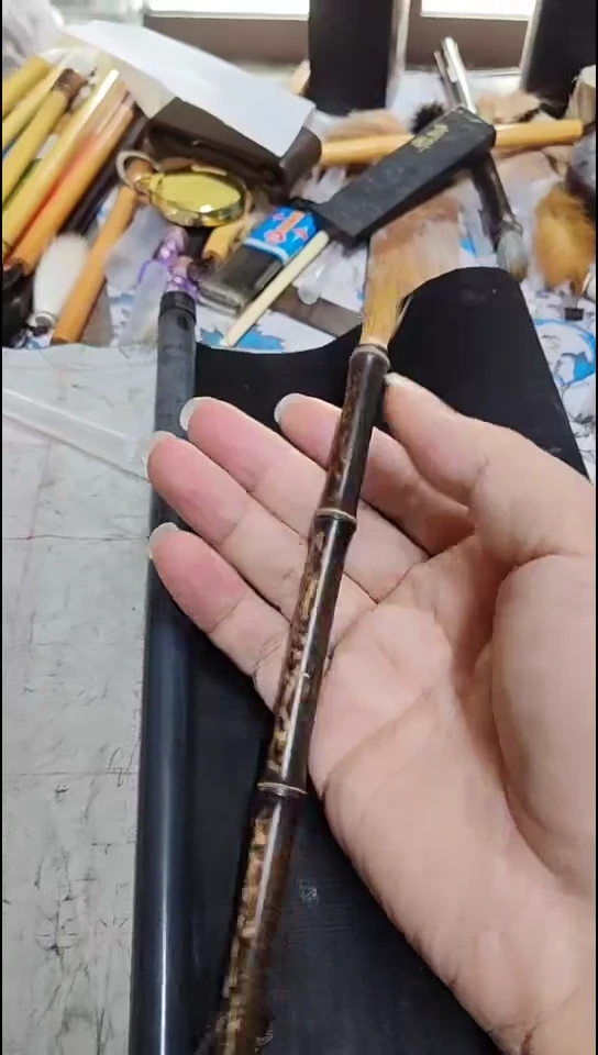 2支  瑕疵笔杆   狼毫  紫竹笔杆