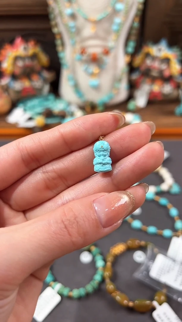 【闪购商品】绿松石提溜18K金镶嵌绿松石提溜