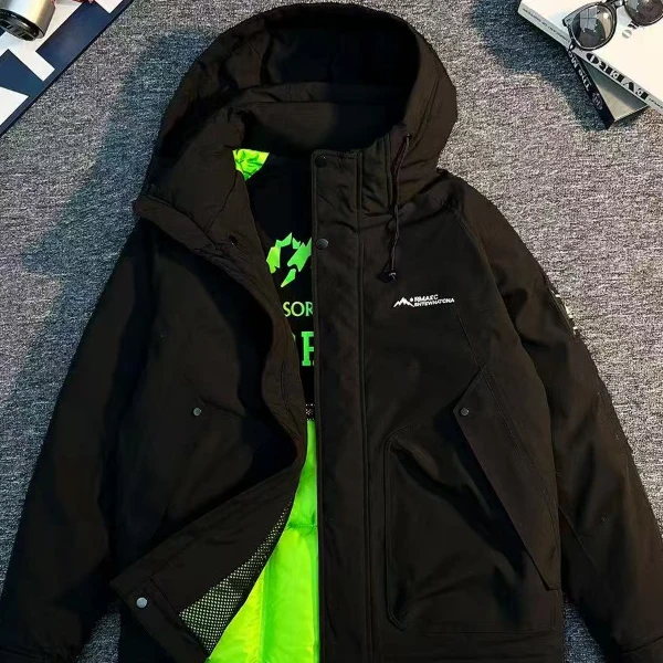 8816潮牌冲锋衣连帽防寒服休闲时尚百搭潮流加厚冬季男士短款