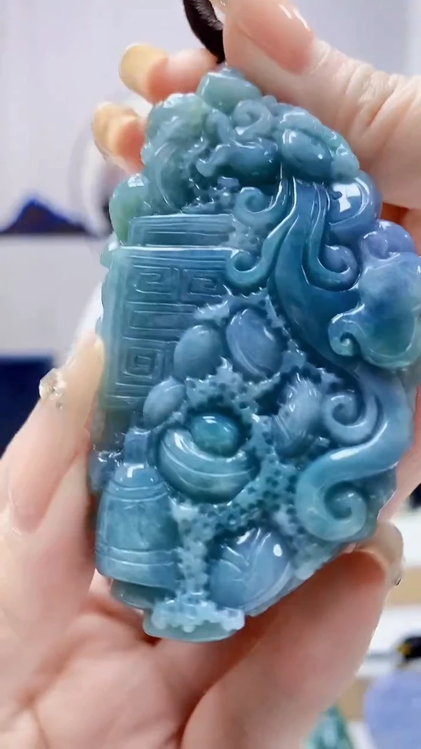 未镶嵌定制翡翠5060DD-毛货挂件53