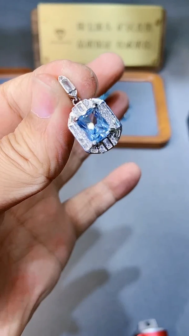 【闪购商品】海蓝宝石颈饰银S925镶嵌354