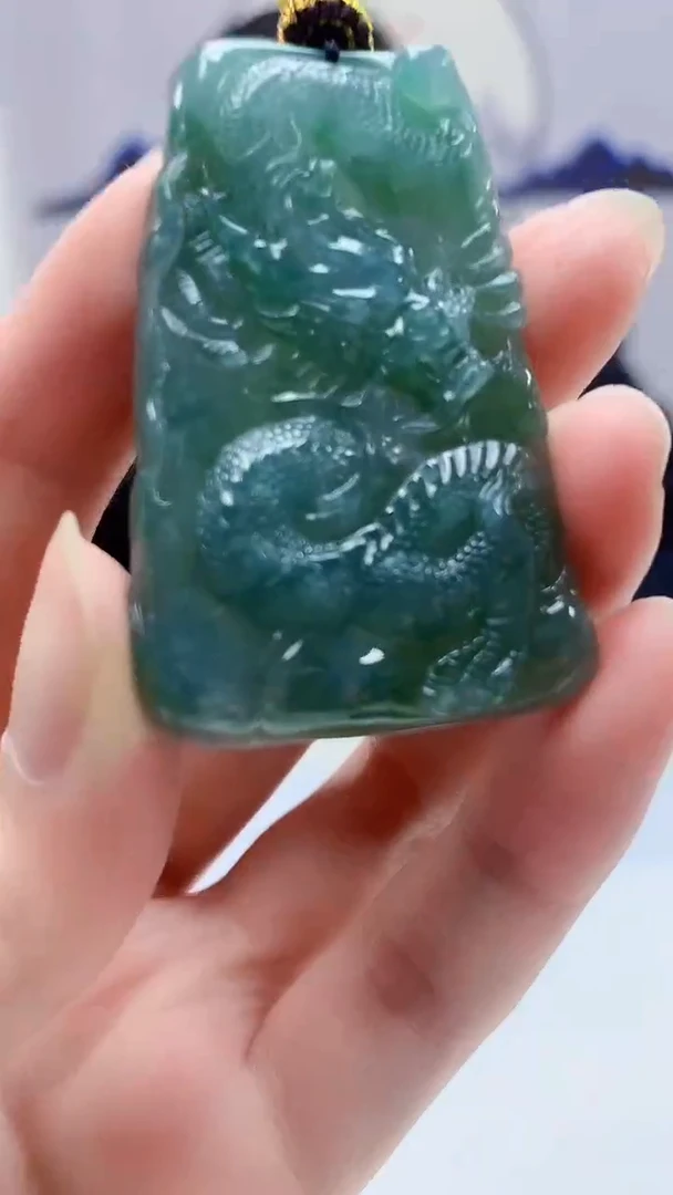 【闪购商品】定制翡翠未镶嵌5152zm-毛货挂件178龙牌