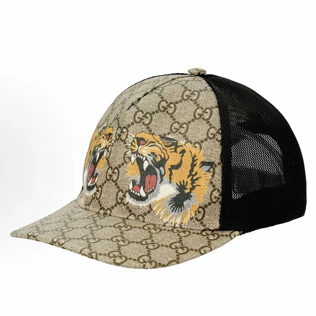 【香港直邮】GUCCI古驰 老虎刺绣 棒球帽 男女同款 米色426887