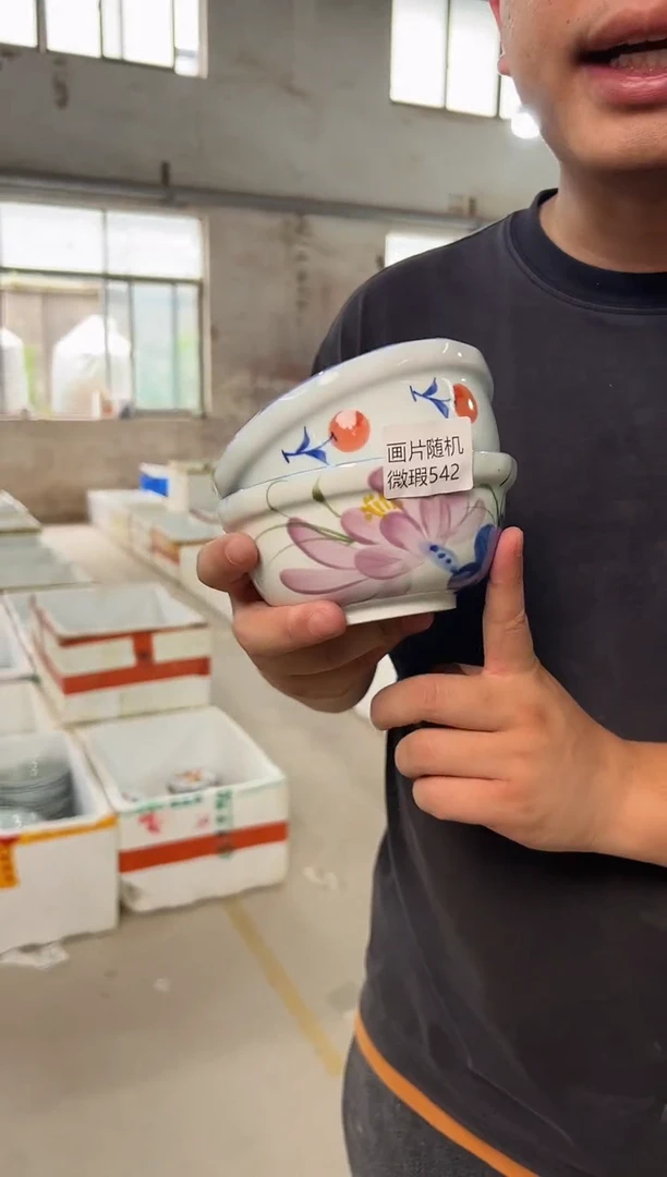 碗2只装 景德镇高温釉下手绘陶瓷