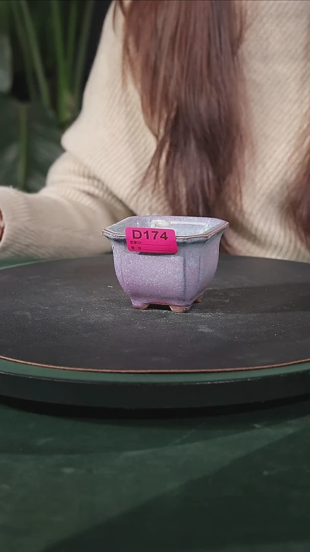 【陶一峰石湾花盆】3.5寸切角方盆微瑕变形174