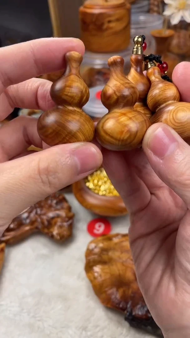 木太行崖柏精品2个小葫芦-自带天然木质香