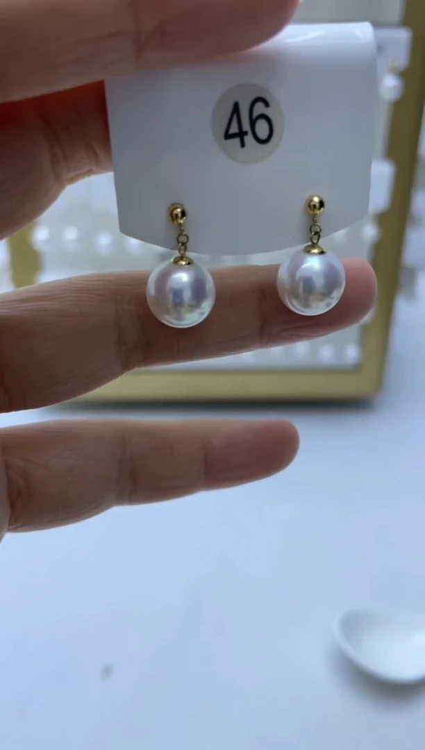 18K金镶嵌耳饰淡水珍珠46