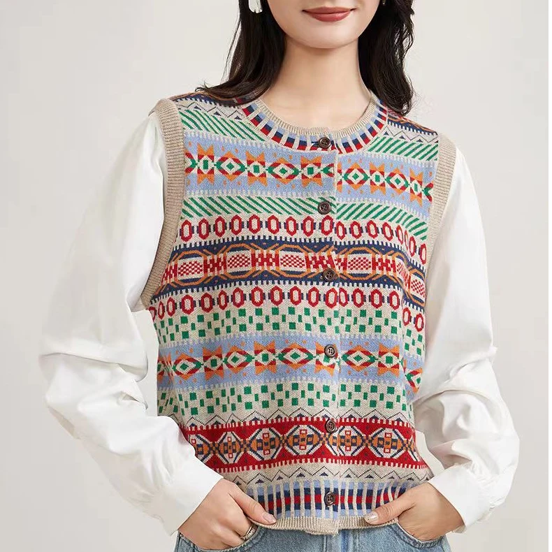 2025年春季新款时尚休闲百搭假两件针织毛衣