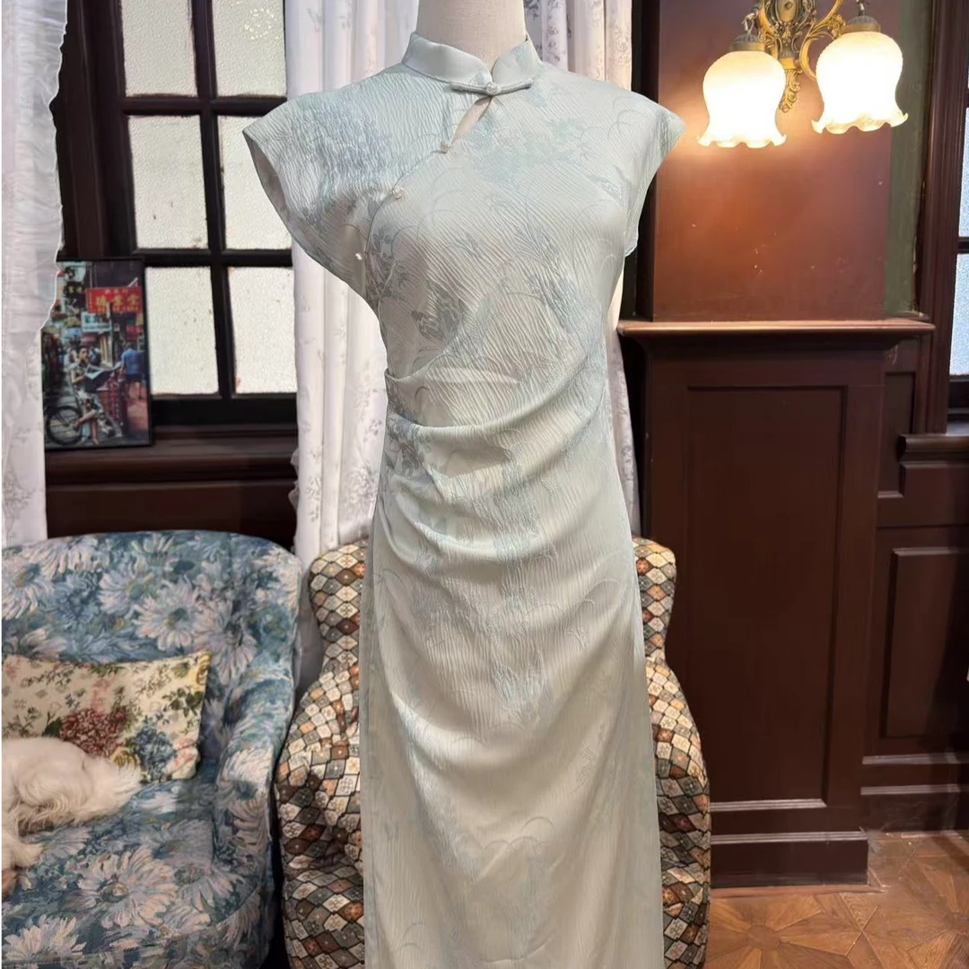 锦笙｜清游123cm改良新中式背后拉链后开叉修身气质春夏新款旗袍