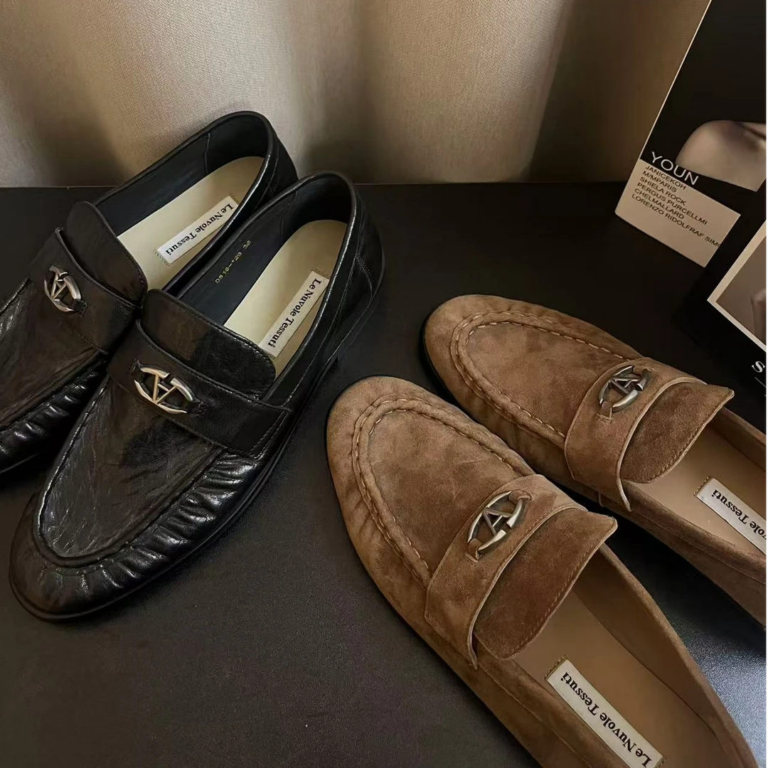 【AAiAi二号】牛皮极简浅口一脚蹬乐福鞋（516-129）