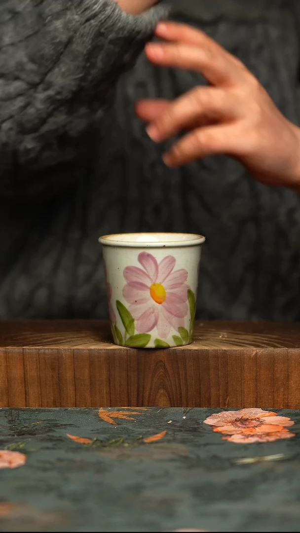 杯釉下彩手工手绘同款陶器
