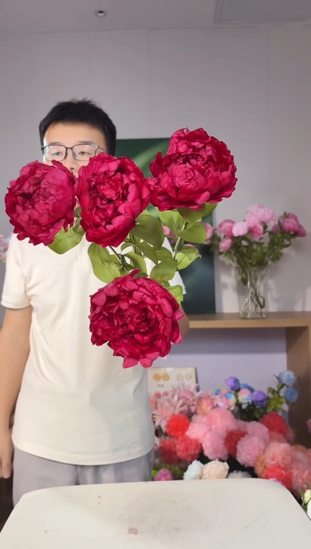 永生芍药8支(暗红)