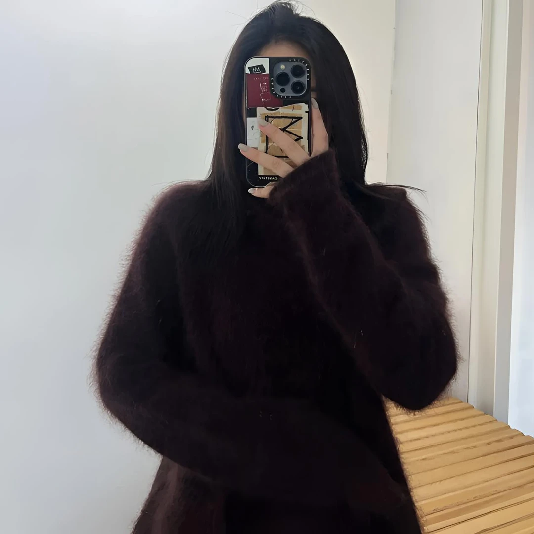 【2025冬季新款】100%山羊绒拉绒气质潮牌时尚百搭宽松高领衫SYR334