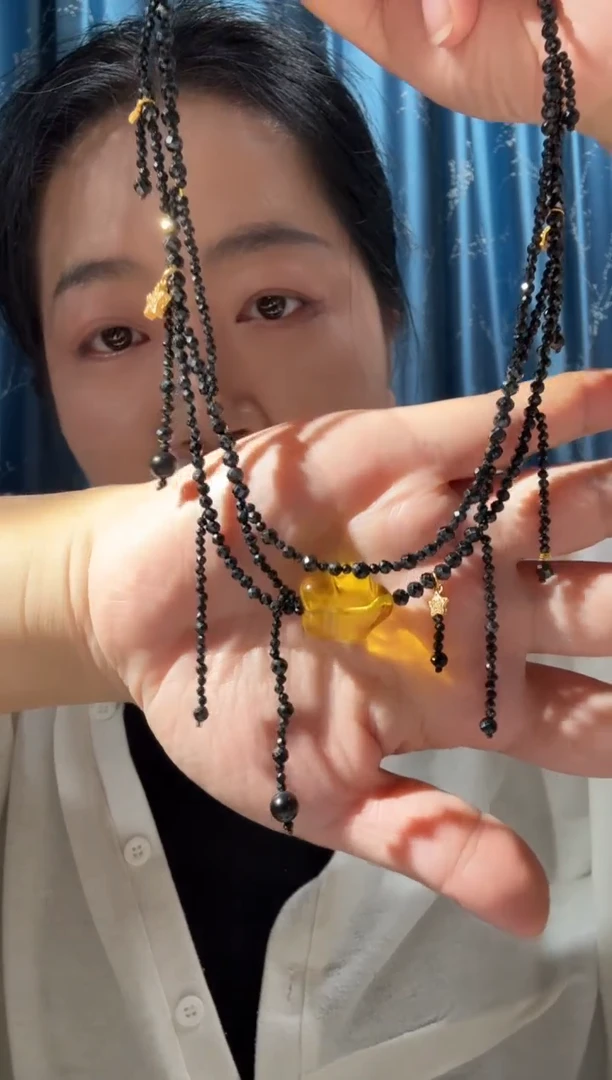 未镶嵌项链琥珀朝****｡琥珀星星项链
