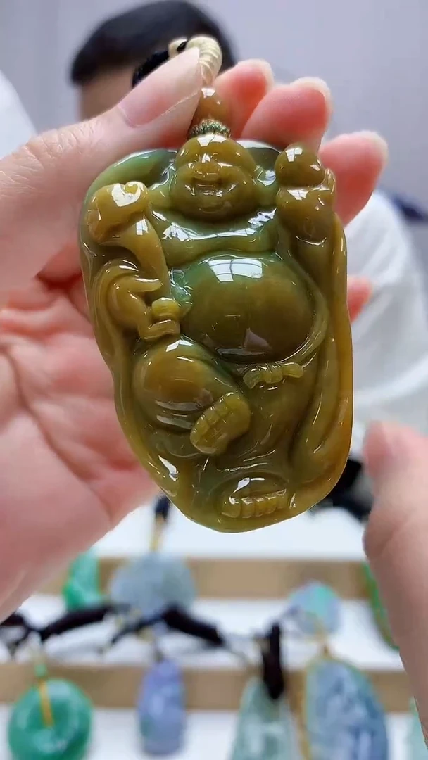 未镶嵌定制翡翠4898zm-毛货挂件佛公107