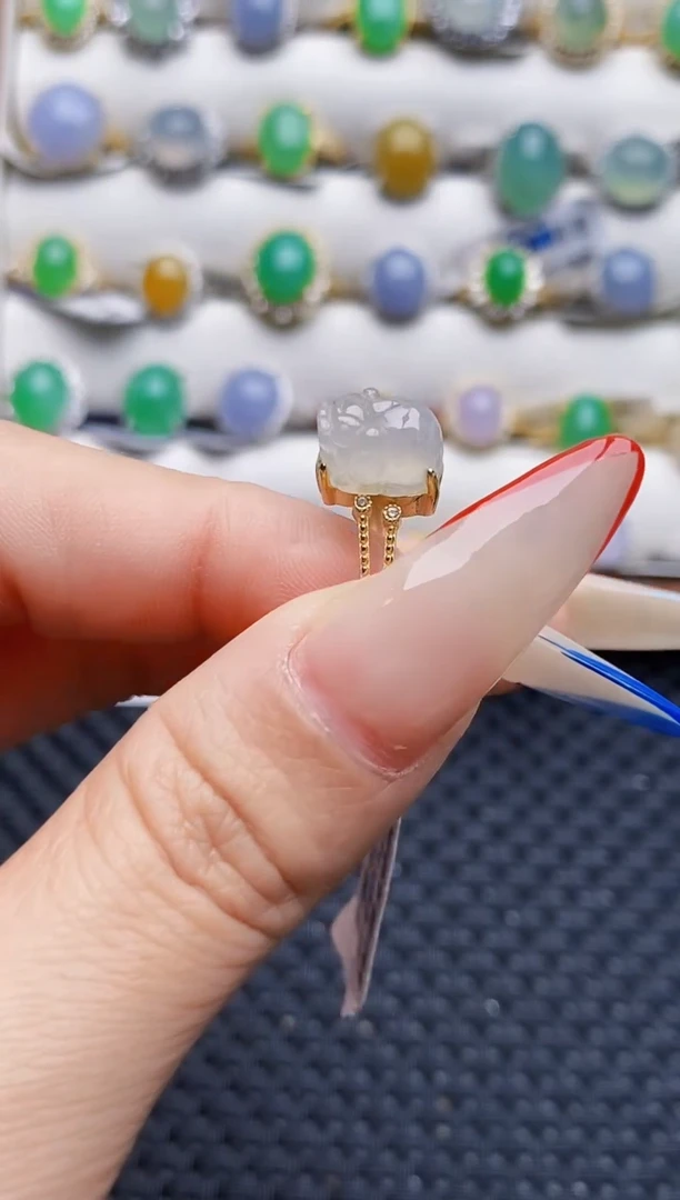 银S925镶嵌戒指翡翠3108