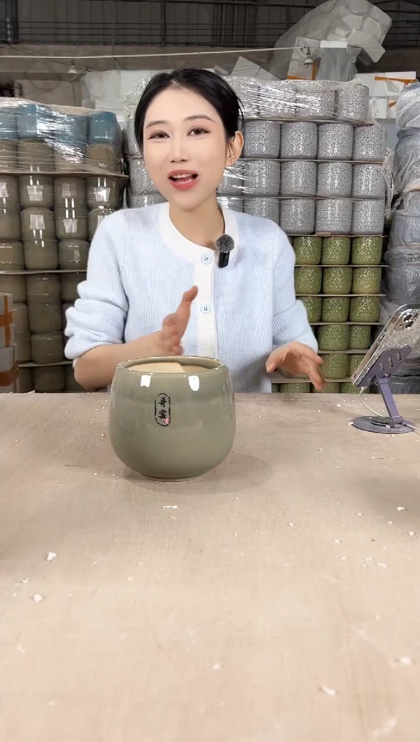 【闪购商品】陶瓷龙蛋裂纹灰色13x13