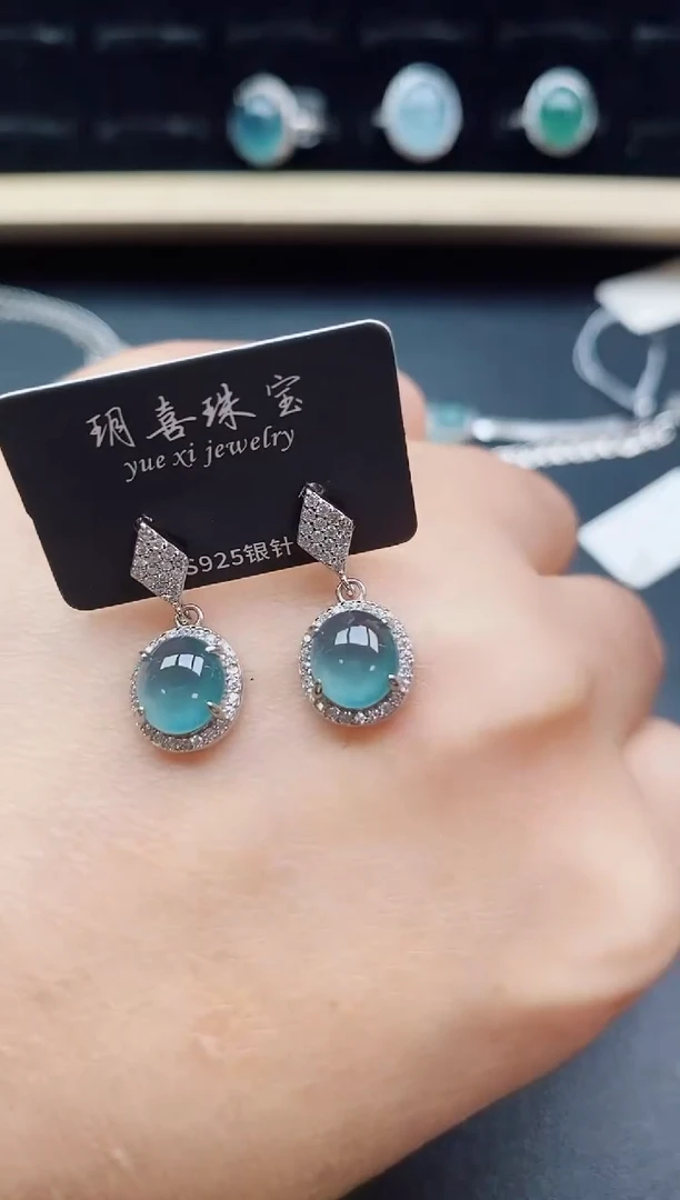 翡翠戒指银S925镶嵌321321