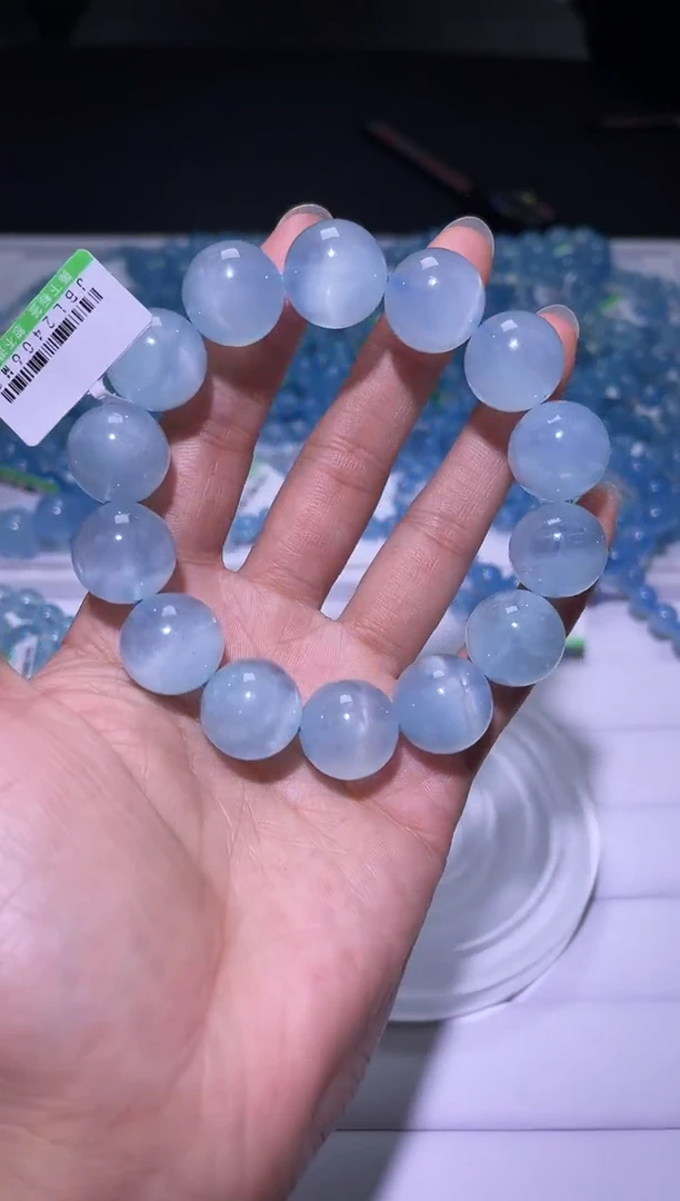 1海蓝宝石（处理）J047-16mm海蓝宝单圈-多样性发其一