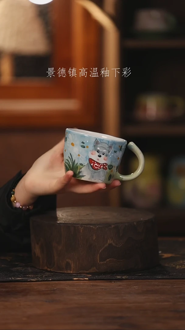 陶瓷景德镇高温釉下手绘陶瓷@L620@