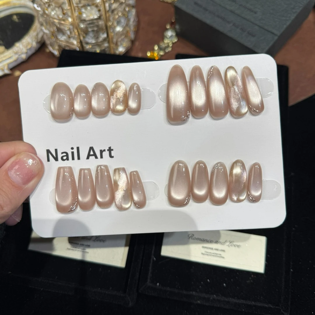 【云海】裸色无钻款气质温柔大理石晕染纯手工穿戴甲