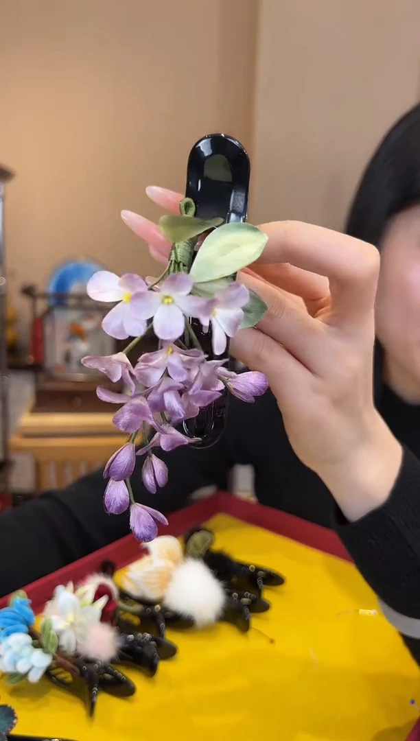 刺绣非遗绒花（发饰）