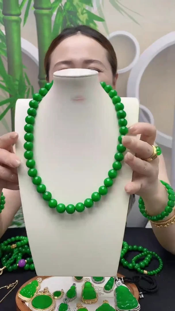 项链14K金镶嵌翡翠D04