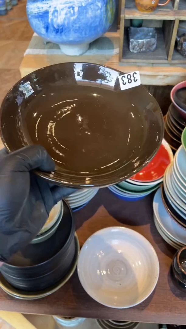 【闪购商品】瓷片383 微瑕咖色锅盘1个