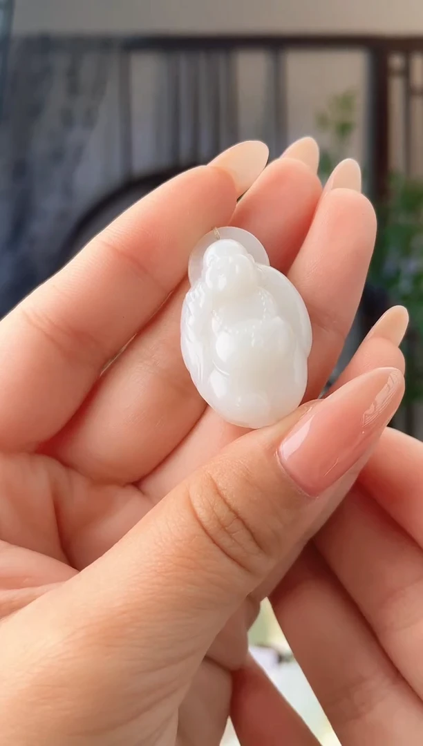 颈饰未镶嵌和田玉逍遥佛 xp