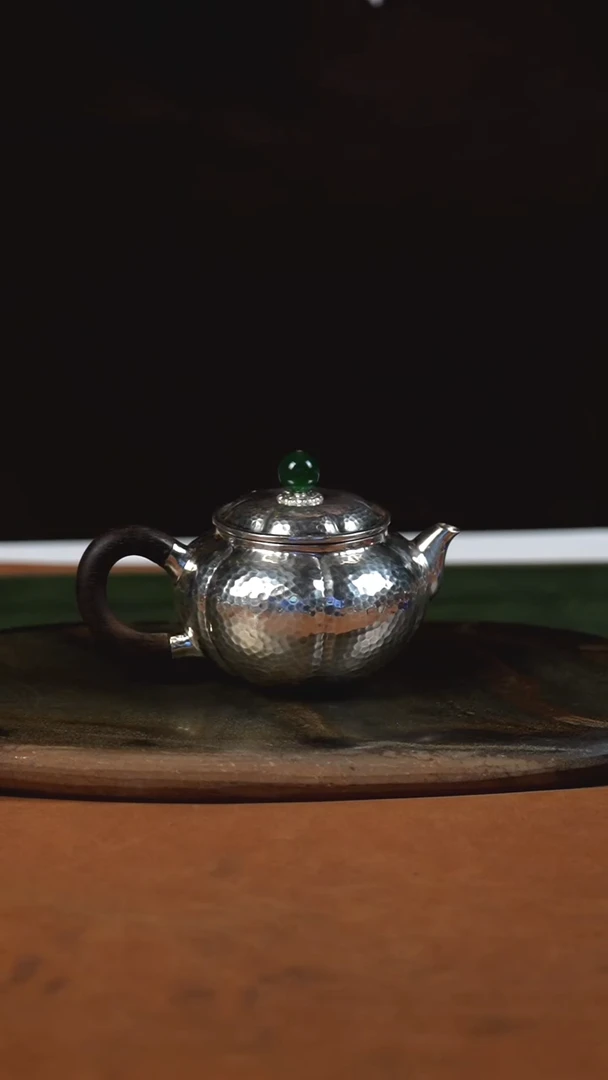 手工锤纹南瓜泡茶壶