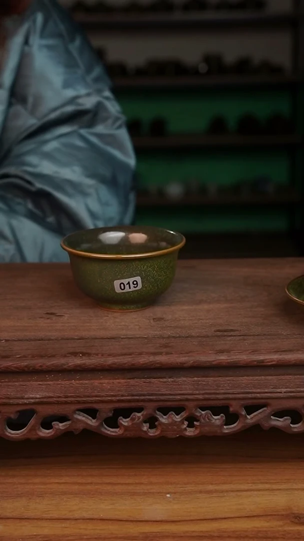 杯019号茶叶末洒金大压手杯微微不完美