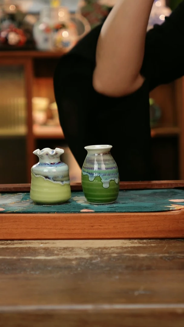 摆件景德镇纯手工釉下彩精品茶具