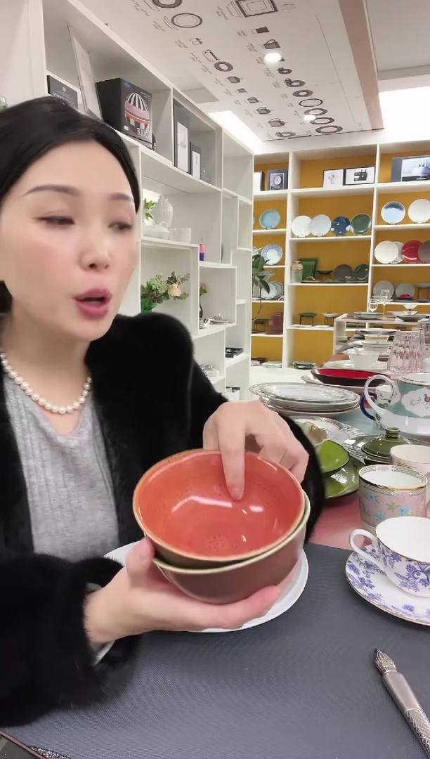 瓷阿联酋rak 摩洛哥风饭碗2个 粉蓝