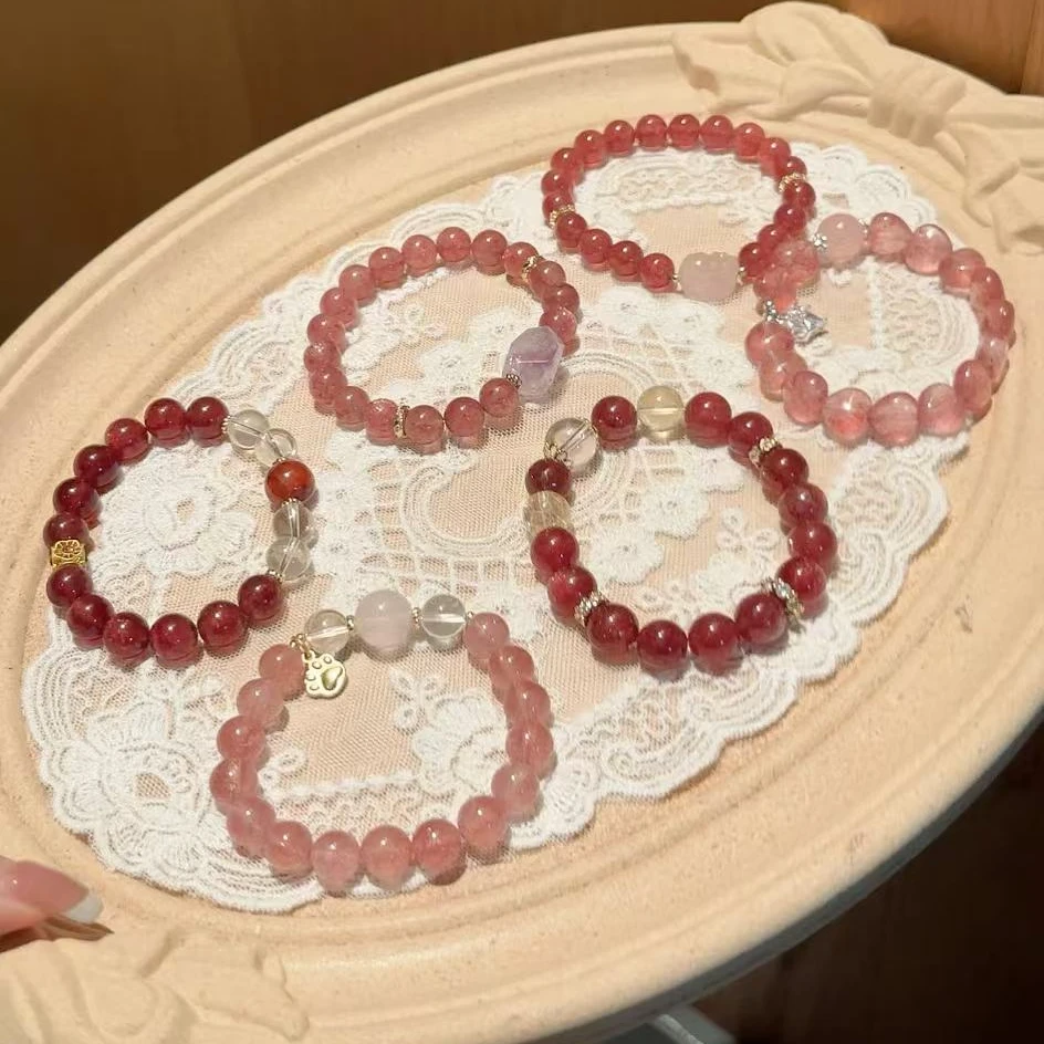 【灵灵的水晶】天然水晶手串马粉手链设计款高级感手链