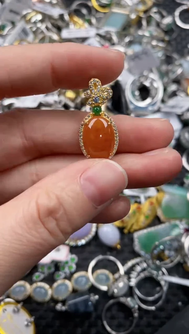 银S925镶嵌戒指翡翠12              2